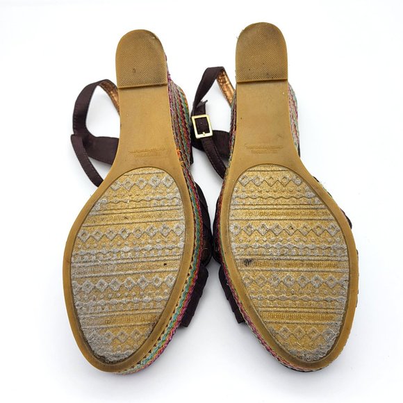 Rampage Bridgette Platform Wedge Multicolored Peep Toe Heels, Size 9.5, GUC - Picture 6 of 11